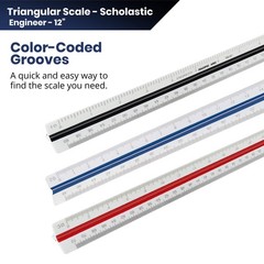 Pacific Arc Engineer Triangle Scale Ruler 12 Inch 12 Inch, | 12 in