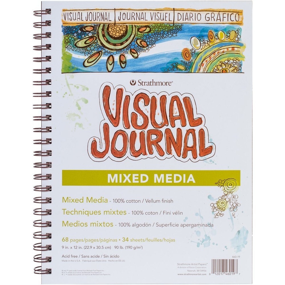 Strathmore 500 Series 9×12 Mixed Media Journal Vellum 34 Sheets Acid Free