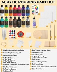 Large Volume Acrylic Pour Paint Set with Tools – Perfect for Art Lovers