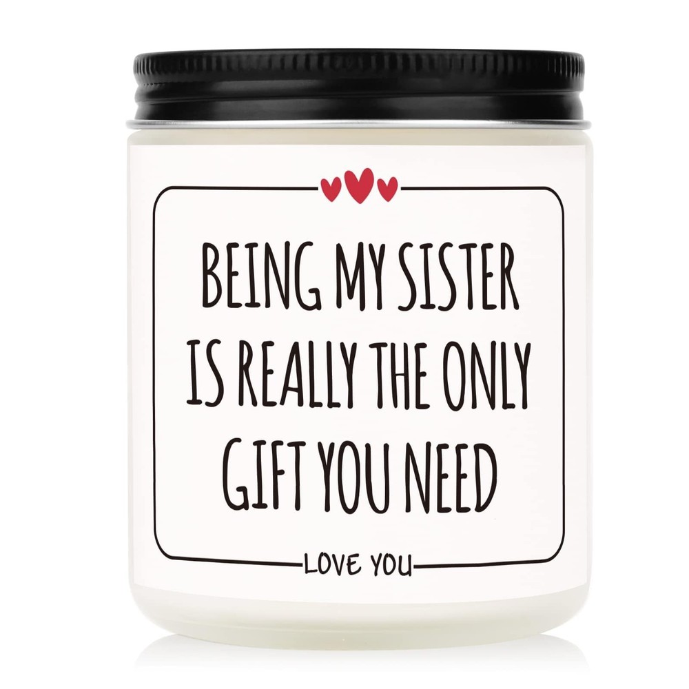 Afterprints Sister Gifts, Funny Candle, Gift for 7 ounce, White