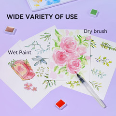 Meiliang Watercolor Paint Set, 36 Standard Colors and 12 Glittery Colors in Exqu