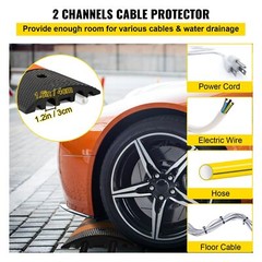 1 Pack 2 Channel 72.8” x 12.2“ x 2.2” Rubber Speed Bump 22000 LBS Load Capacity