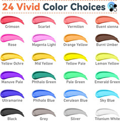 Acrylic Paint Set with Paint Brushes, 24 Colors(100Ml, 3.4 Oz) Paint Kit for Adu