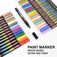 Acrylic Paint Pens, Water Based Extra Fine Point, 32 Vibrant Colors, Opaque Ink,