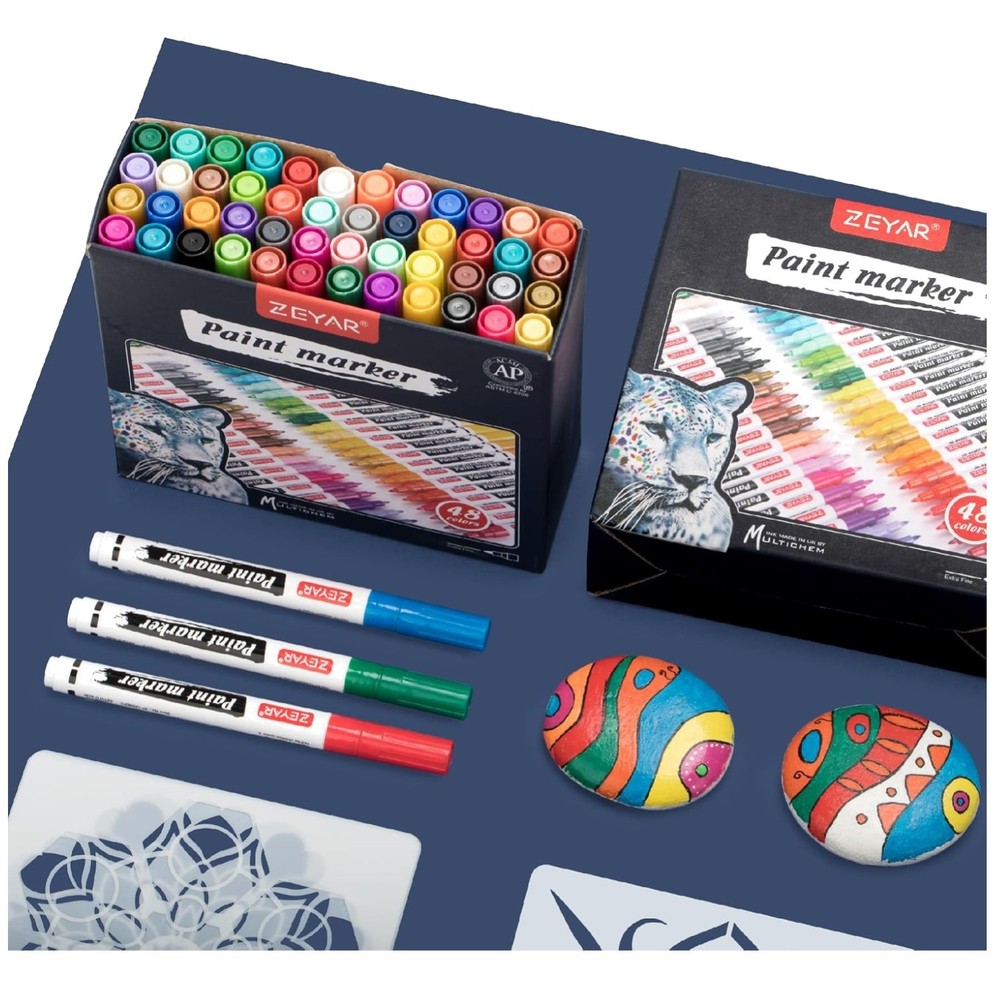 48 Color Oil-Based Paint Markers, Extra Fine Point