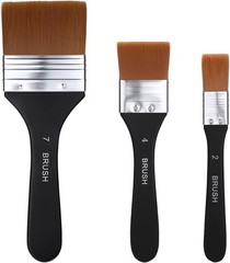 3Pcs Wide Flat Acrylic Paint Brushes for Acrylic Painting Large Nylon Artist …
