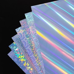 12x8in Printable Holographic Sticker Paper 12 Sheets Light Bulb Pattern