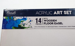 Pennelli Acrylic Art Set 14″ x 18″ Canvas 8 Paint Colors 3 Paint Brushes Palette