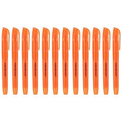 Orange Highlighter, 12 Pack High Lighters No Bleeds Highliters Pens Transparent