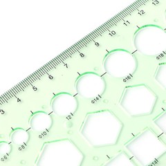 Plastic Circle Square Hexagon Geometric Template Ruler Stencil Measure Tool NEW