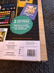 New 150 Piece Art Set Wood Case Deluxe Wooden Box Artist Deluxe Artist Set