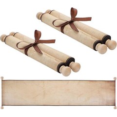 2 Pack Blank Paper Scrolls 9 x 72 Inches Scroll Paper Wrapped on Wood Rod for…