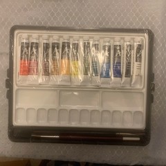 Grumbacher Academy Watercolor Artists’ Sketch Box ~ Paint Pallette Brushes 16 pc