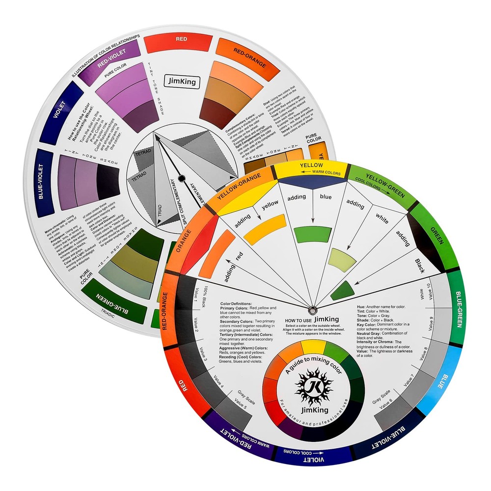 Creative Color Wheel Paint Mixing Guide Learning Tool Art Supplies 9.25 inch
