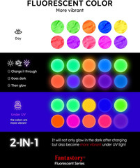 Fluorescent Glow in the Dark Paint,60Ml /2Fl Oz,Neon Colors Glow Acrylic Paints;