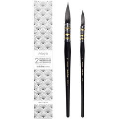 Watercolor Brush Set Sizes 2 And 6 Round Quill Mop Brushes With Fine Tips Soft S