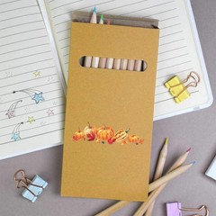 12 x ‘Colorful Watercolor Pumpkins And Leaves’ Long Colour Pencils (PE00084281)
