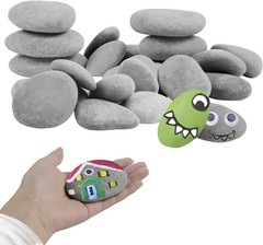 60pcs River Rocks for Painting Flat Smooth Stones for Arts DIY Kindness Rocks Cr
