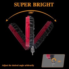 4 Pcs 201W Led Light, 7 Inch Round Light Bar Off Road Auxiliary Red