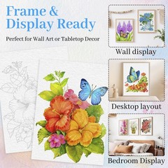 2Pack Watercolor Coloring Book for Adults + 36 Color Watercolor Set: 24 Uniqu…