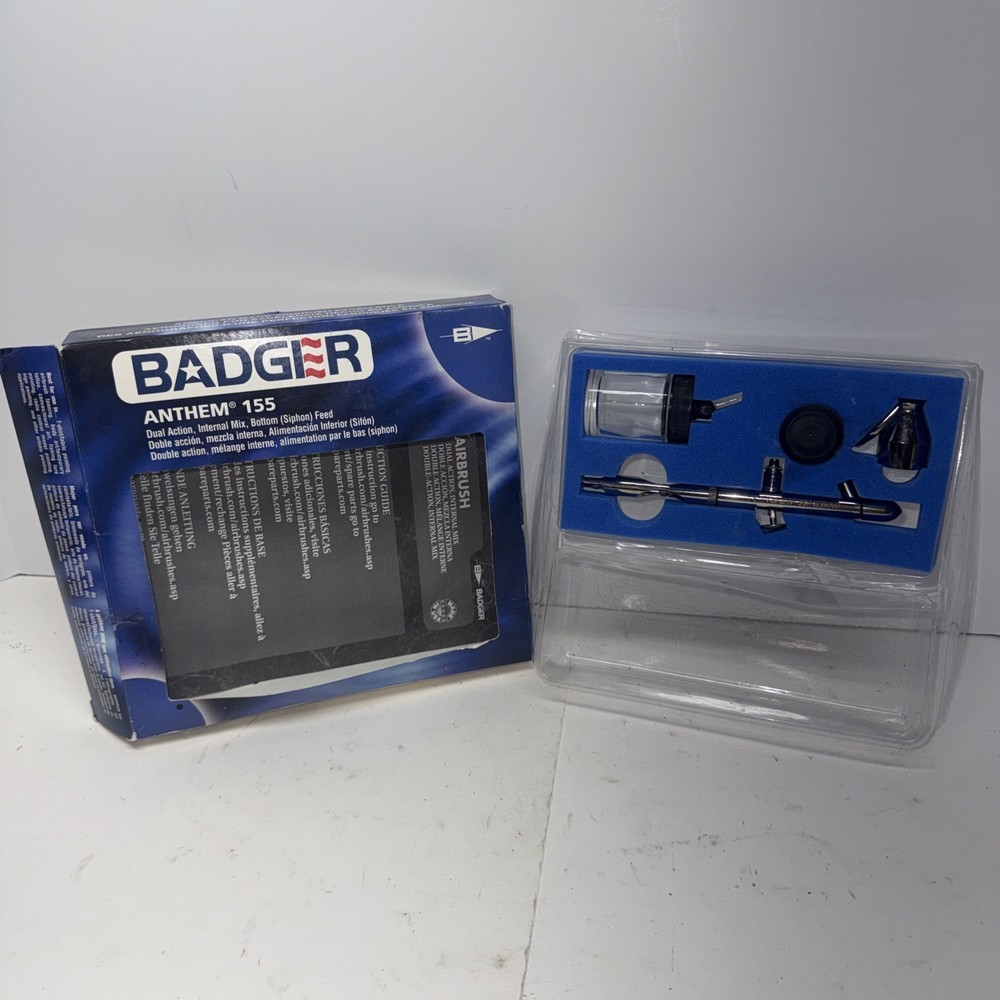 Badger 155 Anthem Airbrush Set, Case, Cup, Jar, Instructions – USA – Preowned