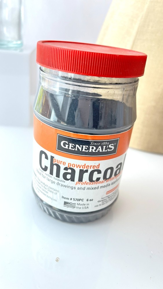Large 6oz General’s Powdered Artist Drawing Charcoal Black