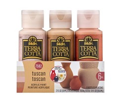 FolkArt Terra Cotta Acrylic Paint Set, 0.33 Fl Oz (Pack of 6), Multiple color