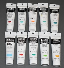 BEAUTIFUL TROPICAL COLORS – Lot of 10 x Liquitex Heavy Body Acrylic – 2 oz Tubes