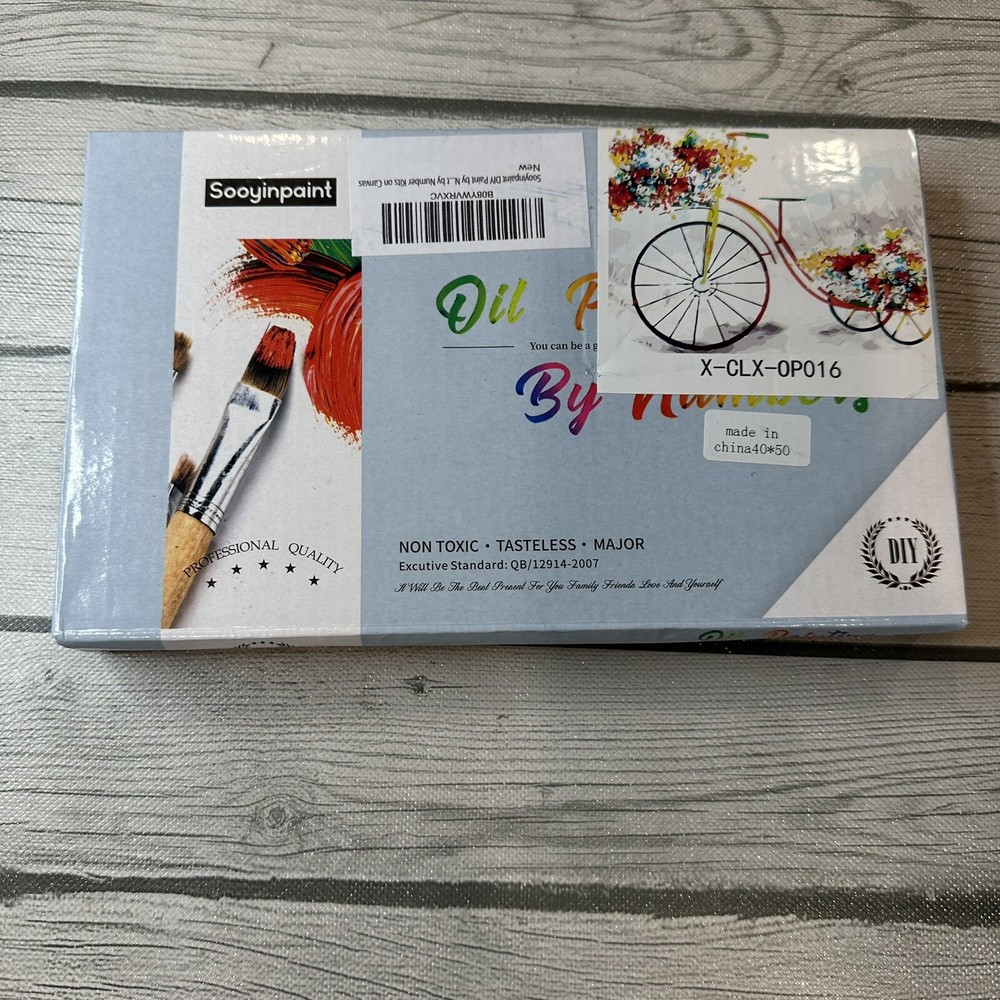 Floral Bicycle Frameless Picture Oil Paint By Numbers Painted Picture Kits DIY
