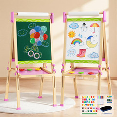 Adjustable Double-Sided Magnetic Wooden Easel for Kids with Paper Roll | Kids Ea