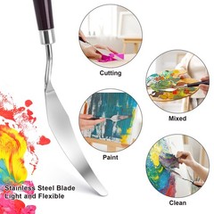 5 Pcs Palette Knife Set Painting Tools for Oil Acrylic Mixing Spatulas