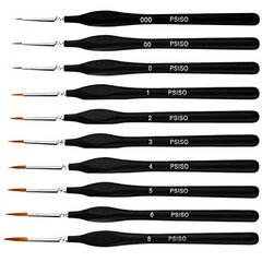 PSISO 10 PCS Miniature Paint Brushes Kit, Fine Detail Painting Brush Micro