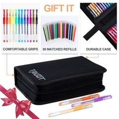 Glitter Gel Pens 160 Pack Glitter Pen with Case for Adults Coloring Books Art…