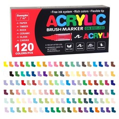 Acrylic Paint Markers 120 Vivid Colors Soft Head Odorless Art Craft YOUQIWJ Pens