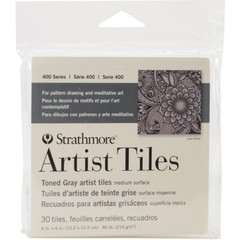 30 PCS 4×4″ Toned Gray Artist Tiles 105-978-1 Series for Drawing & Sketching