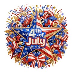 Aestalrcus 4th of July Diamond Art Kits for 12×12 inch, Independence Day-2