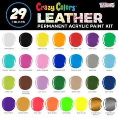 Acrylic Leather and Shoe Paint Kit, 29 Colors, Deglazer, 4-Piece Brush Set – 1