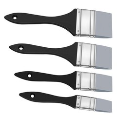 4 Pcs Silicone Paint Brush Set , 1 1.5 2 2.5 Inches Wide I6Q25220