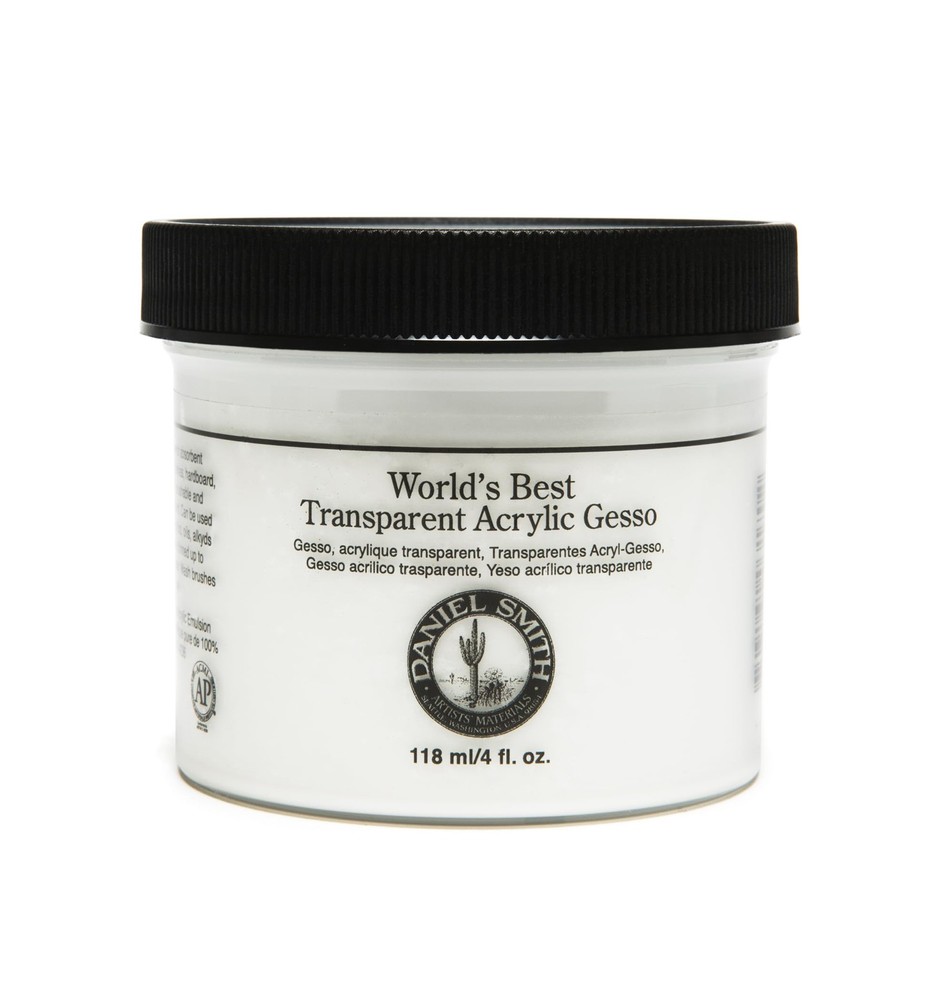 DANIEL SMITH Acrylic Gesso, 4oz Jar 4 Fl Oz (Pack of 1), Transparent
