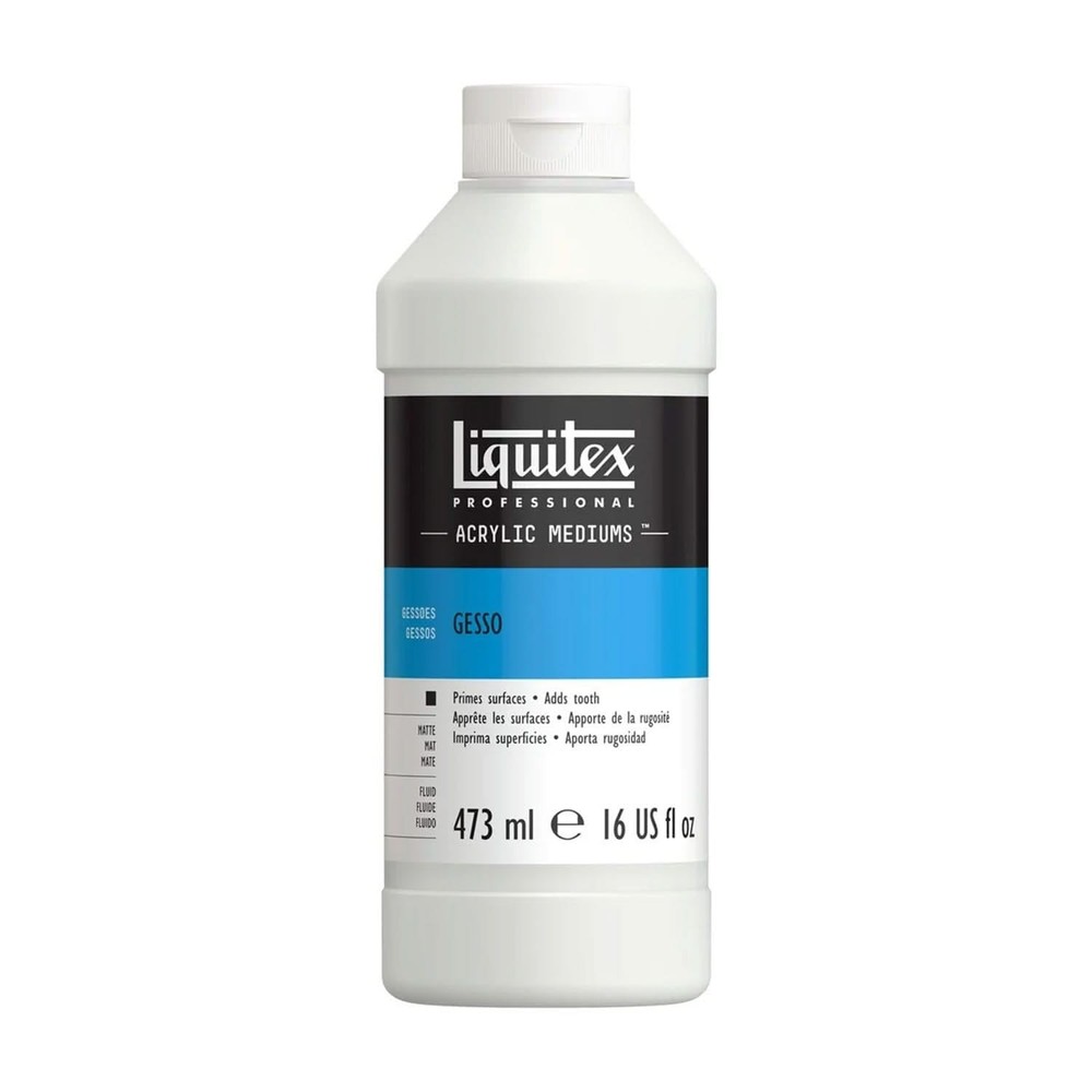 Professional Gesso Surface Prep Medium 16-oz 473ml White for Priming
