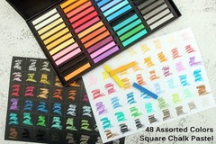 Non Toxic Soft Pastel Chalk Set for Professional Artist – 48 Colors Square Ch…