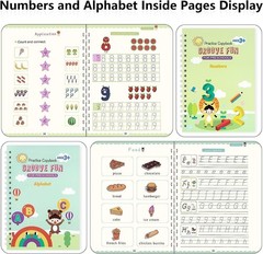 4 Pack Magic Grooved Writing Practice BooksReusable Grooved Handwriting Workb…
