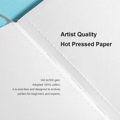 Watercolor Journal, 100% Cotton 140 lb 300 GSM Hot Pressed Watercolor Paper, …