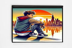 🌇 SketchMode “Rooftop Chill” A5 Sketchbook – Urban Sunset Art Journal