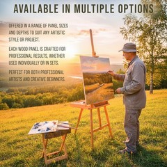 U.S. Art Supply 12″ x 24″ Unfinished Cradled Wood Panels for x 24″, Brown