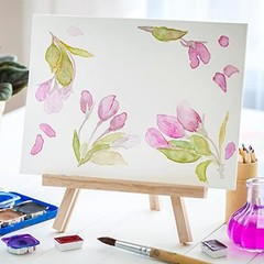 48 Pcs Mini Wood Easel Canvas Stand Bulk for Painting 8 Inch Wood Color