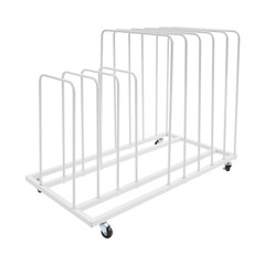White Painting Drying Rack Art Storage Rack Display Stand w/ 4 Universal Wheels