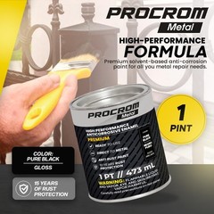 16 Oz Gloss Black Paint for Metal – Direct-to-Metal, Indoor/Outdoor