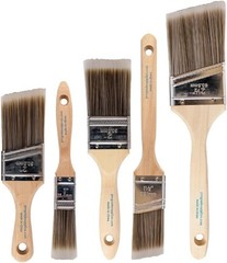 Paint Brushes Set 5-Piece Flat Angle Soft Bristle Wood Handle