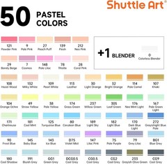 Pastel Alcohol Markers Brush tip, Dual Tip Brush & Chisel Tip Art Marker Set,…